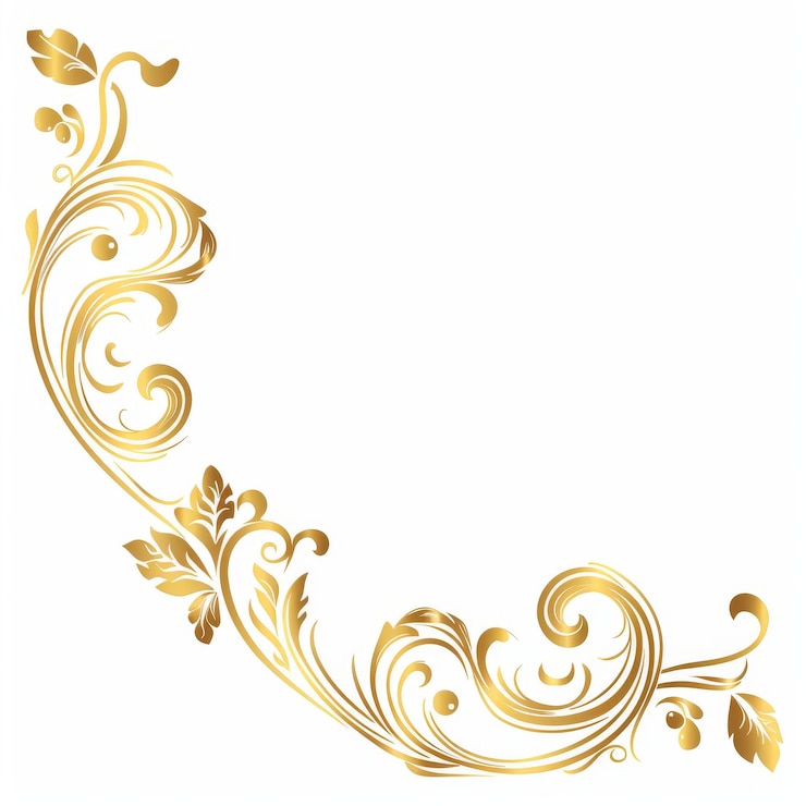 Foto ornamento d'angolo d'oro barocco vintage disegno decorativo modello di calligrafia filigrana perfetto per decorazioni da matrimonio biglietti di auguri e taglio laser