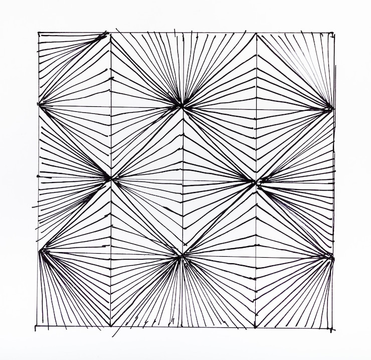 Foto ornamento in bianco e nero da cubetti di contorno