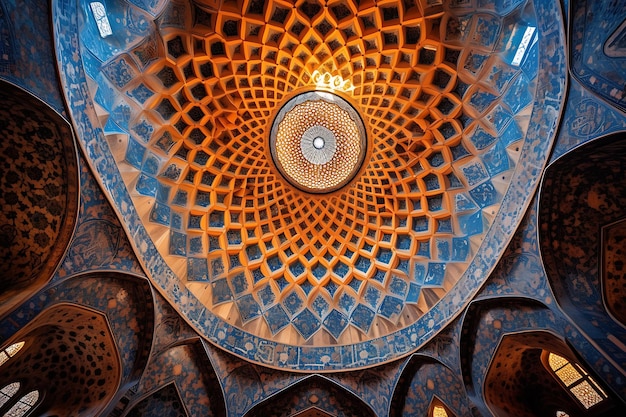 Ornamento islamico all'interno dell'immagine della moschea a cupola