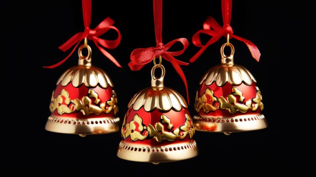 Ornamento natalizio decorativo con campanelle dorate o jingle bells Decorazioni natalizie