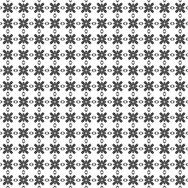 Ornamento senza soluzione di continuità motivo floreale nero su sfondo bianco astratto