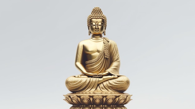 Oro Buddha primo piano vettore 3d Generativo ai