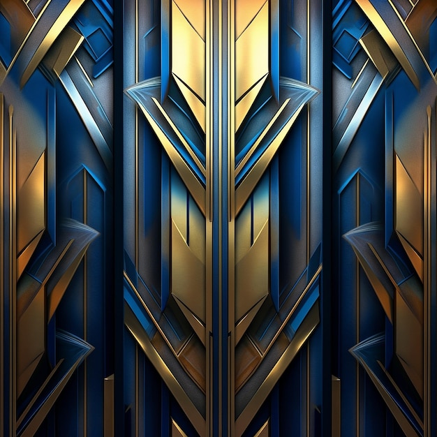 Oro futuristico e luminescente blu