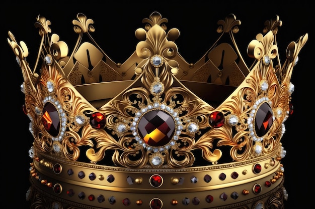 Oro isolato e corona gioiello adatta per un re o una regina