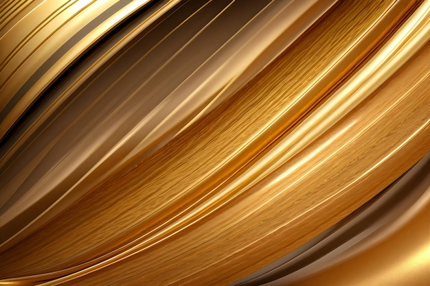 oro seta metallica fluente onda sfondo astratto di lusso rendering 3d