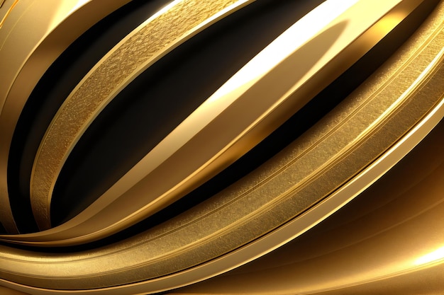 oro seta metallica fluente onda sfondo astratto di lusso rendering 3d