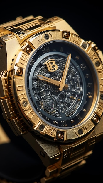 Orologio con il simbolo del bitcoin oro e diamanti molto costosi