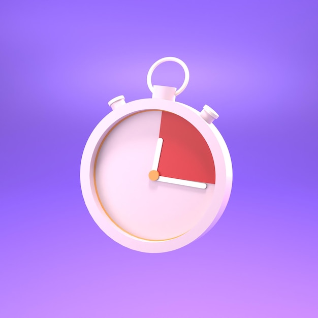 Orologio, concetto di gestione del tempo. Rendering 3D