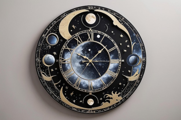 Orologio da parete con fasi lunari celesti