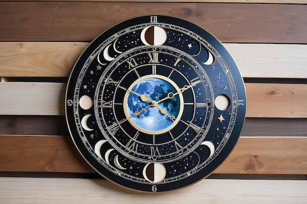 Orologio da parete della fase della luna celeste