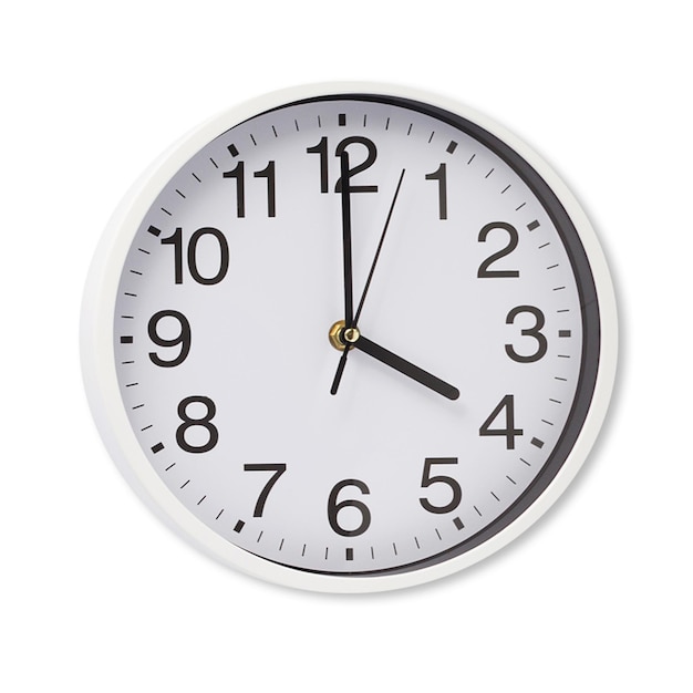 Orologio da parete per il tuo progetto di asset time isolato su sfondo bianco