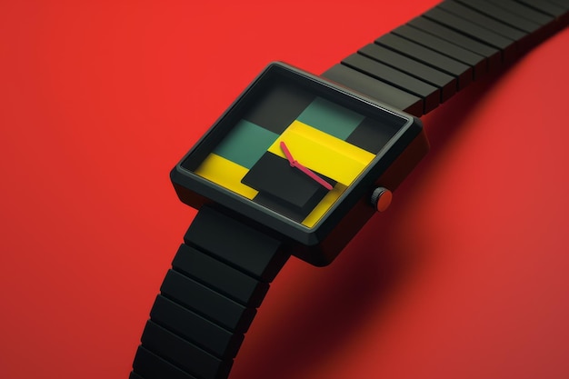 Orologio da polso in stile moderno e retrò dal design a colori di lusso Creato con la tecnologia Generative AI