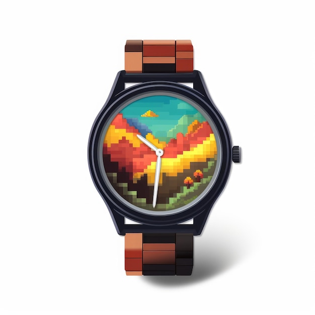 Orologio Pixel Art con colori vivaci di Pixelplantmaster