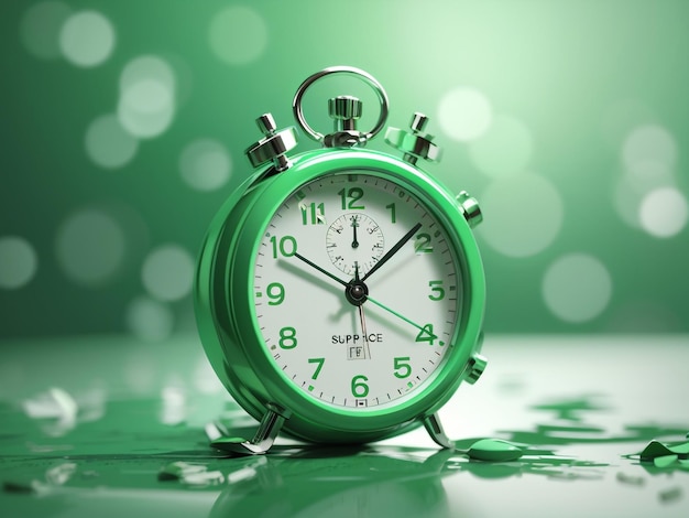 Orologio verde orologio di sveglia orologio di sveglia in fascia bianca