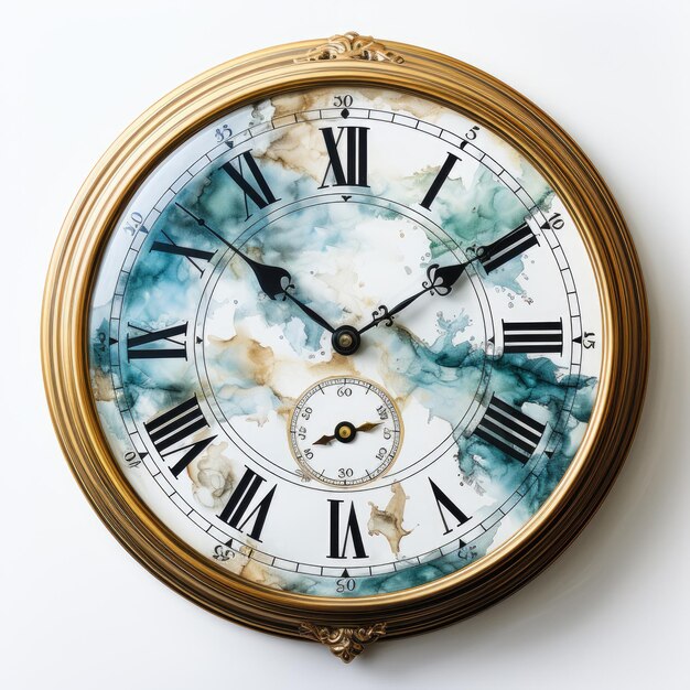 Orologio Waterco in marmo bianco illustrazione Generative Ai