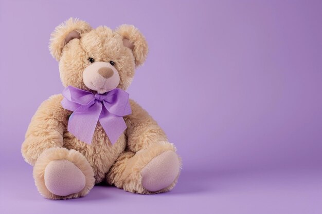 Orso di peluche con nastro viola Giornata di sensibilizzazione all'epilessia