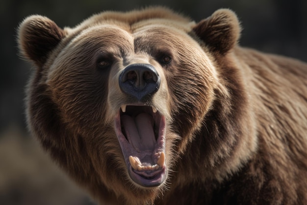 Orso grizzly faccia arrabbiata Genera Ai