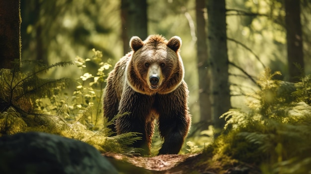 Orso nella foresta immagine generata dall'AI
