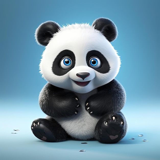 orso panda con grandi occhi