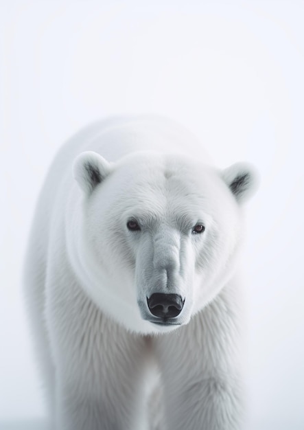 Orso Polare Bianco Eleganza minimalista dell'Arctic Majesty AI generativa