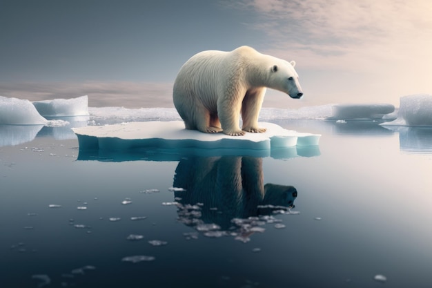 Orso polare in Antartide IA generativa