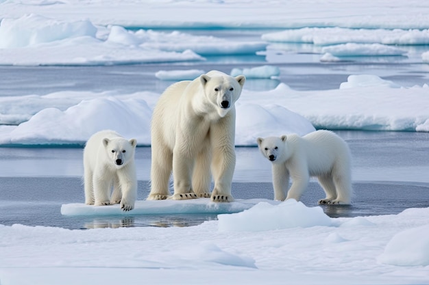 Orso polare sul concetto di riscaldamento globale del ghiaccio