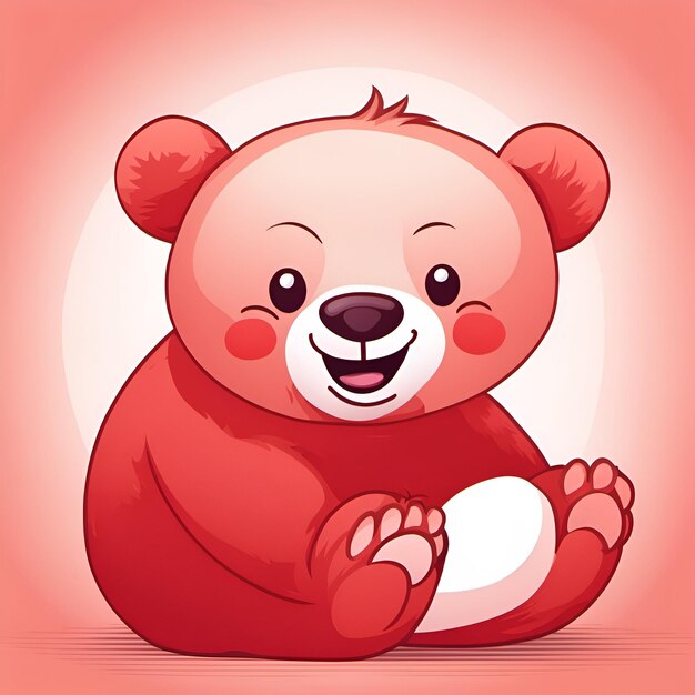 Orso sorridente piccolo simpatico cartone animato