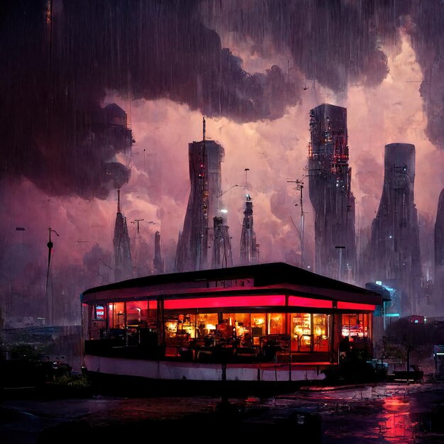 oscura città utopica tempestosa