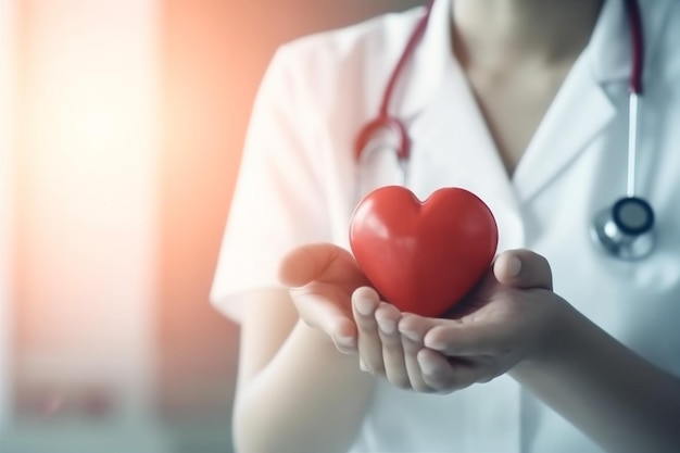 Ospedale medico salute medicina concetto mano cardiologia cura persona cuore Generativo AI