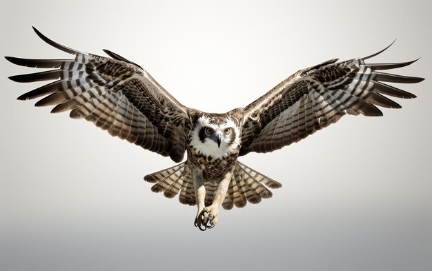 Osprey su una tela bianca minimalista