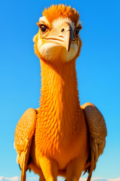 Ostrich grande uccello animale carta da parati illustrazione di sfondo corpo forte in corsa ad alta velocità