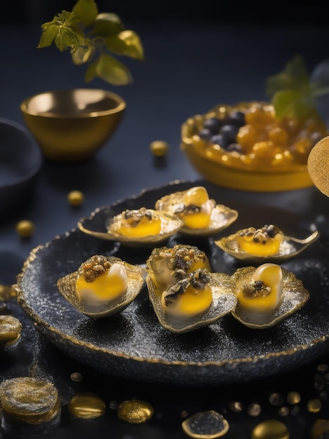 Ostriche Condite Con Caviale Di Frutto Della Passione