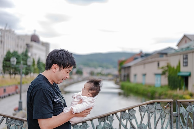 Otaru Canal e genitore e figlio