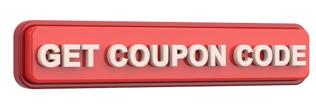 Ottenere il pulsante del codice coupon illustrazione 3D