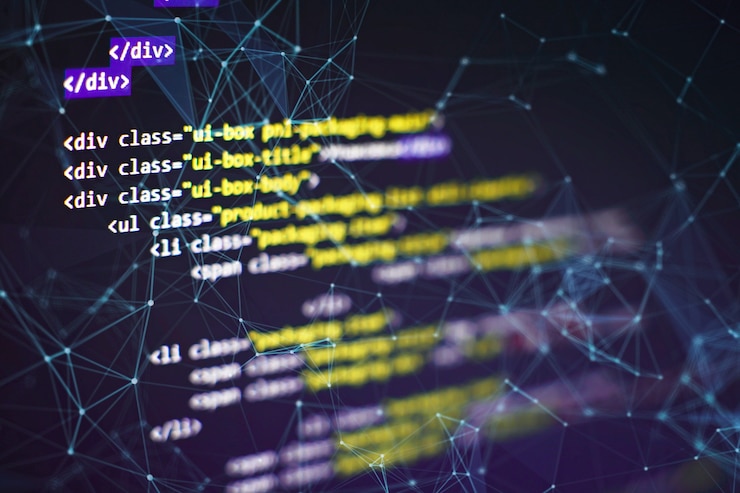 Foto ottimizzazione seo. tecnologia moderna. sintassi php evidenziata. scrivere funzioni di programmazione su laptop. tendenza big data e internet delle cose.