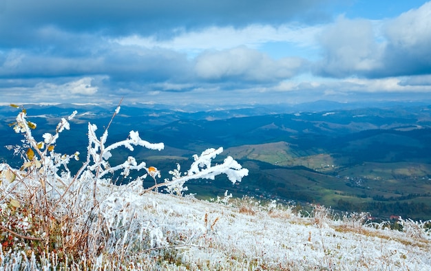 Ottobre Carpazi Altopiano Borghava con la prima neve invernale