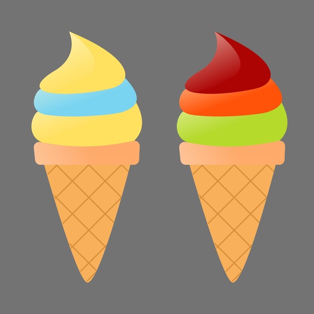 OTTURATORE immagini stock gelato arcobaleno Illustrazione su sfondo grigio trasparente 2