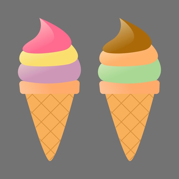 OTTURATORE immagini stock gelato arcobaleno Illustrazione su sfondo grigio trasparente 5