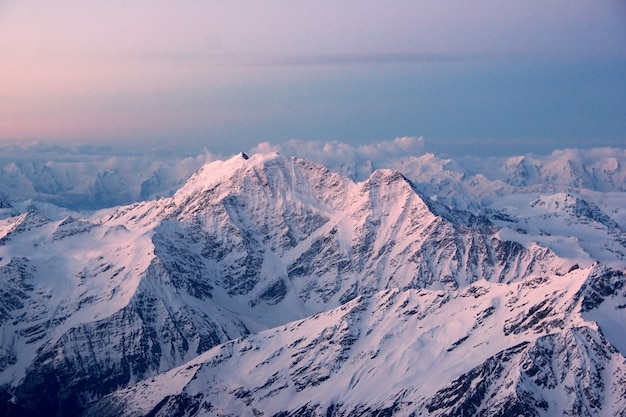 Мountains in snowescape