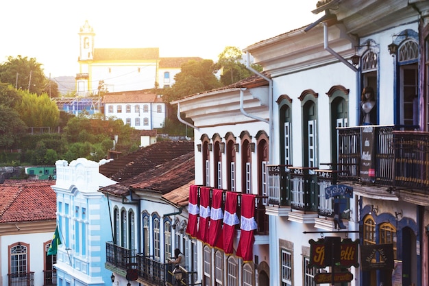 OURO PRETO, BRASILE - 18 MARZO 2018:, vista della città storica Ouro Preto, Minas Gerais, Brasile