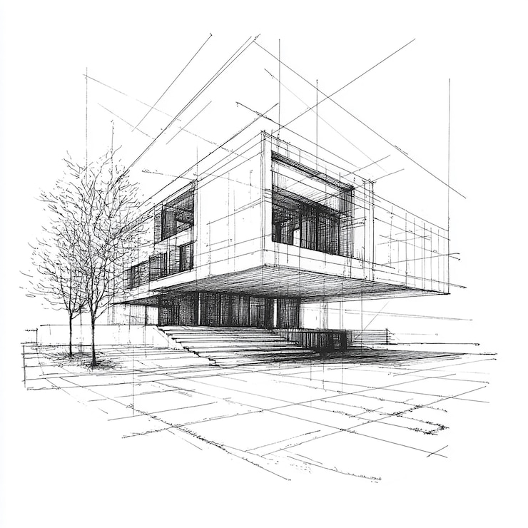 Outline Structure On White Background