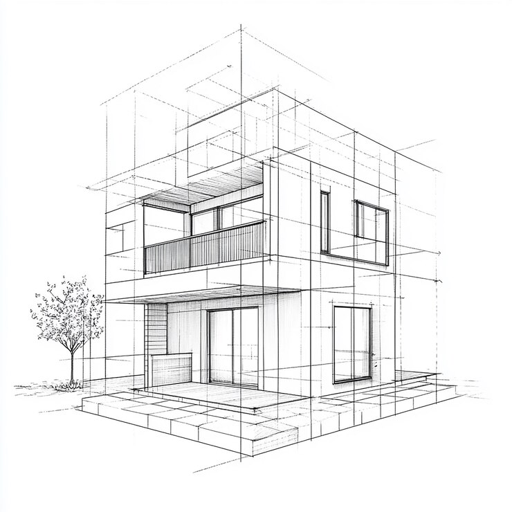 Outline Structure On White Background