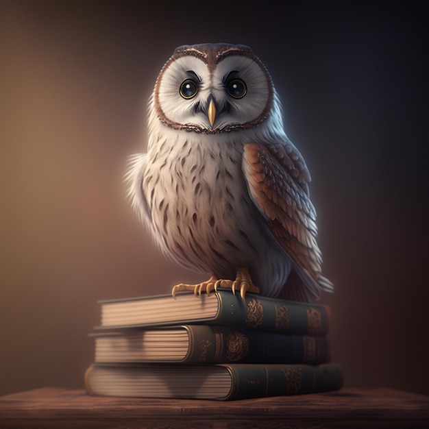 Owl_sitting_on_a_stack_of_booksIA generativa