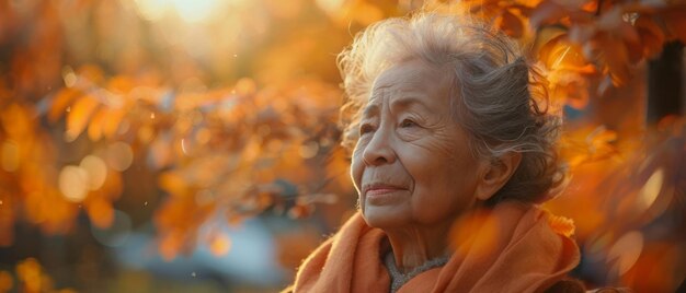 Pacifica anziana e donna asiatica in parco o giardino donna anziana e rilassamento riflessivo consapevole