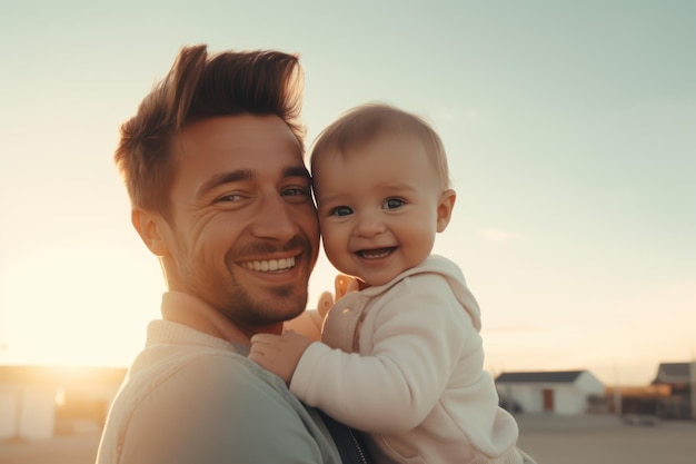 Padre e bambino sorridono