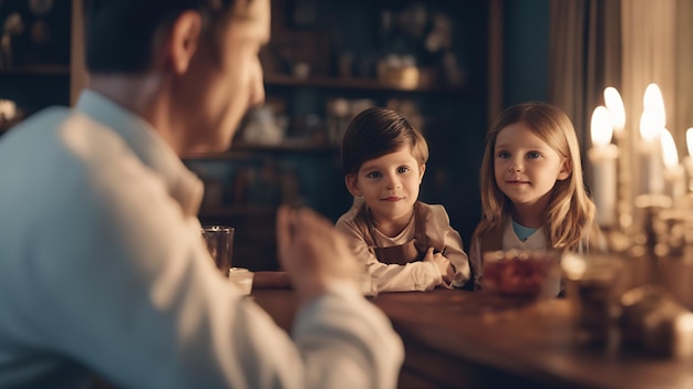 Padre e figli che camminano all'aperto famiglia felice