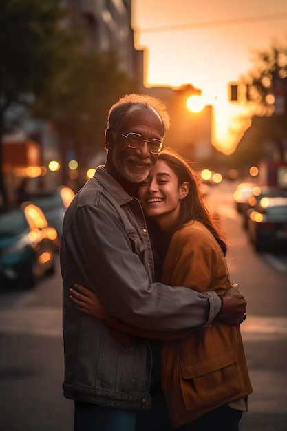 padre e figlia che celebrano il giorno del padre