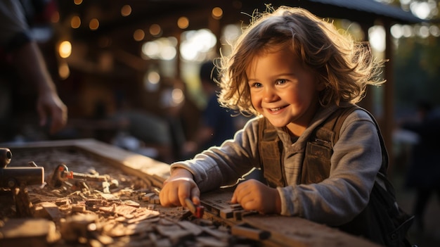 Padre e figlio che legano attività divertenti per la festa del papà IA generativa