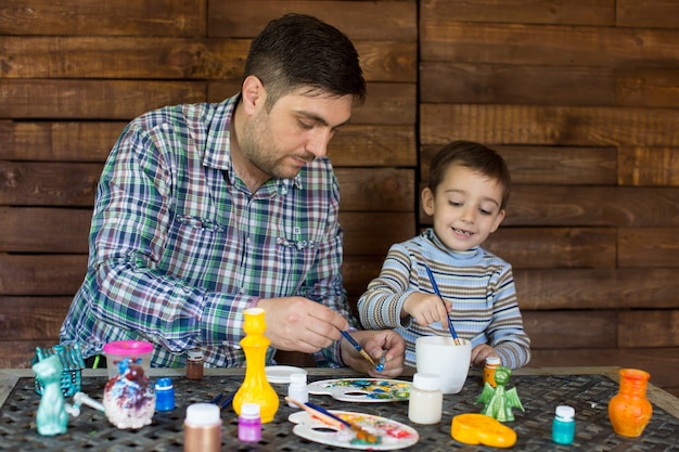 Padre e figlio pennello