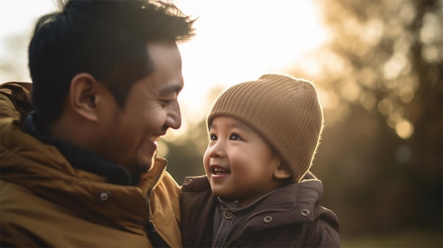 Padre e figlio si divertono